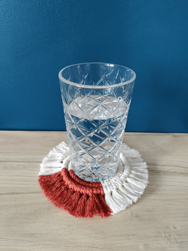 Sous-verre - Bicolore - Ecru et rouille