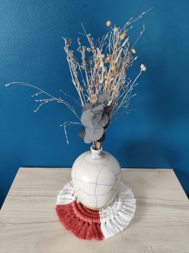 Sous-verre - Bicolore - Ecru et rouille