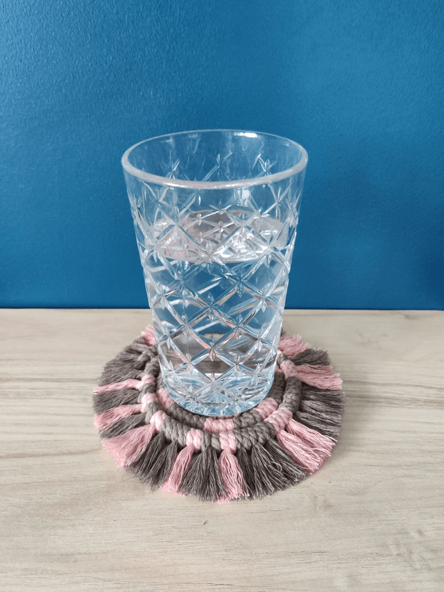 Sous-verre - Bicolore - Rose et beige