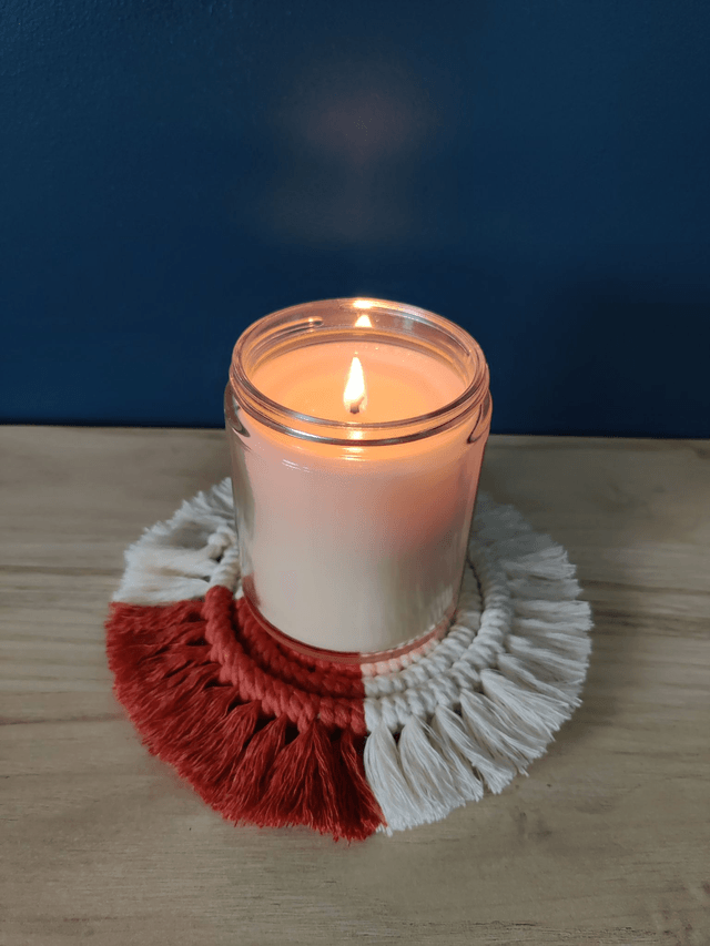 Sous-verre - Bicolore - Ecru et rouille