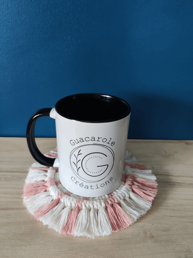 Sous-verre - Bicolore - Rose et écru
