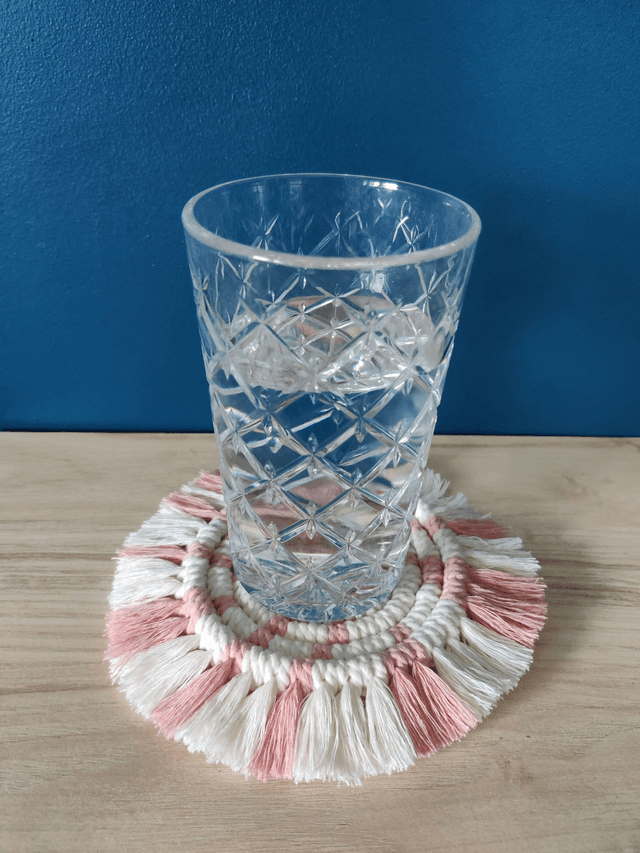 Sous-verre - Bicolore - Rose et écru