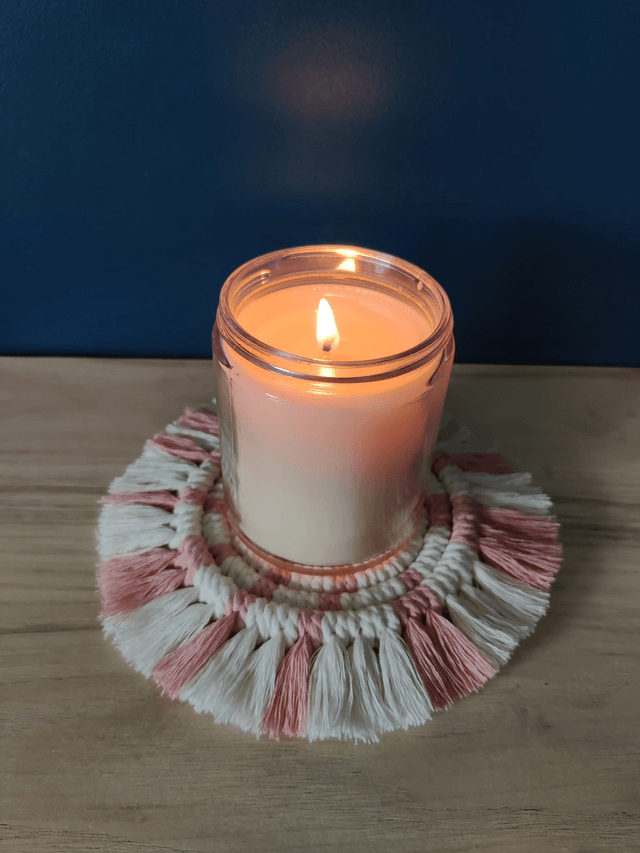 Sous-verre - Bicolore - Rose et écru