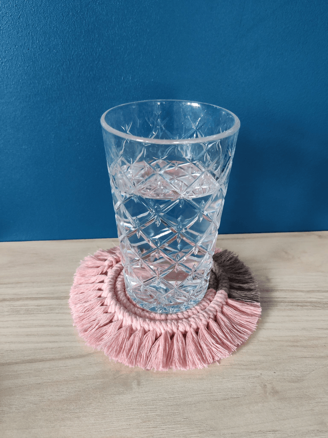 Sous-verre - Bicolore - Rose et gris