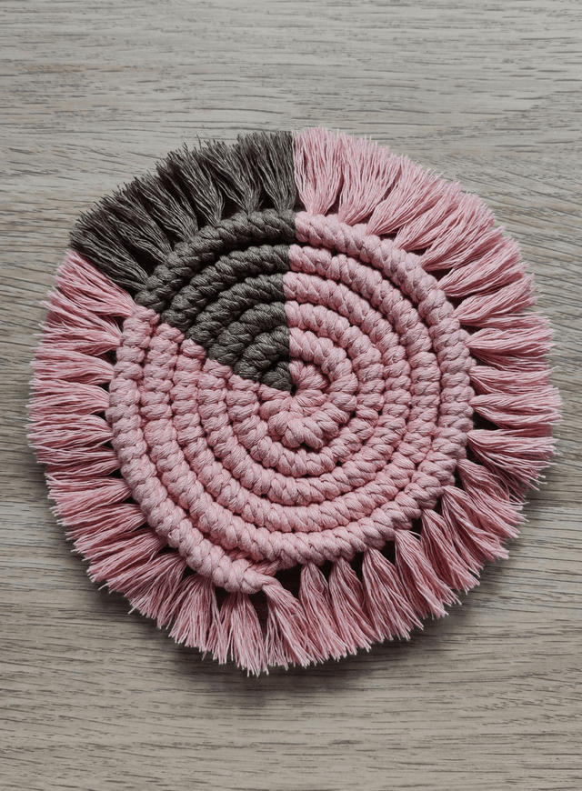 Sous-verre - Bicolore - Rose et gris